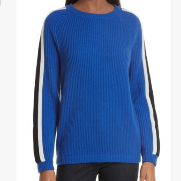 Tory Burch Val Striped Sleeve Sweater - Picture 1 of 3